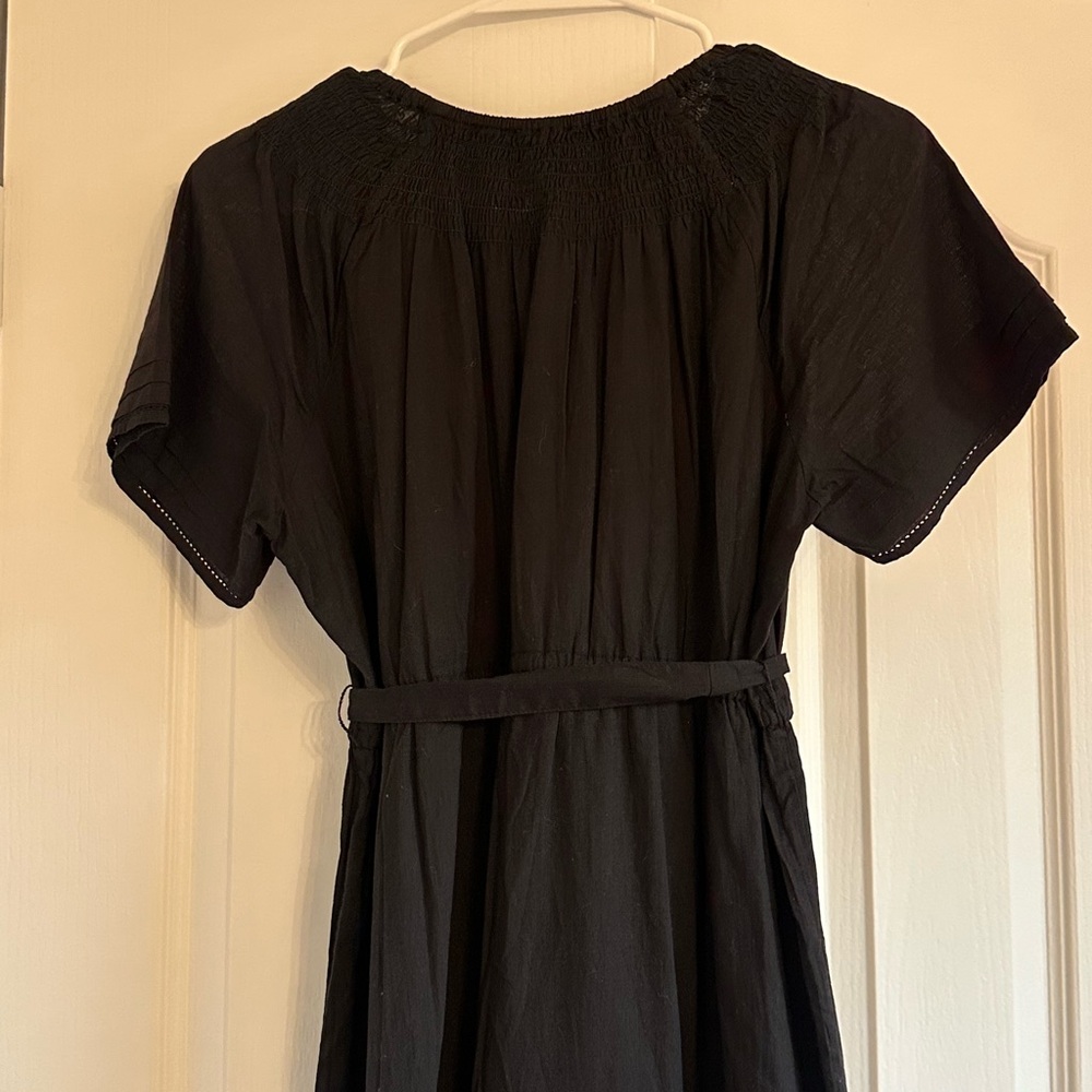 Pea in the Pod Black Maternity Linen Button-Down Dress - Picture 15 of 16